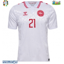 Danmark Morten Hjulmand #21 Bortedrakt EM 2024 Kortermet